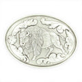Nocona Mens Antique Silver Buffalo With Floral Belt Buckle