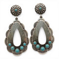 SILVER STRIKE EARRINGS WESTERN OVAL TURQUOISE STONES