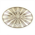 Nocona Men's Silver Cross With Crystal Belt Buckle