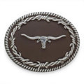 Nocona Men's Rope Edge Barbed Wire Longhorn Belt Buckle