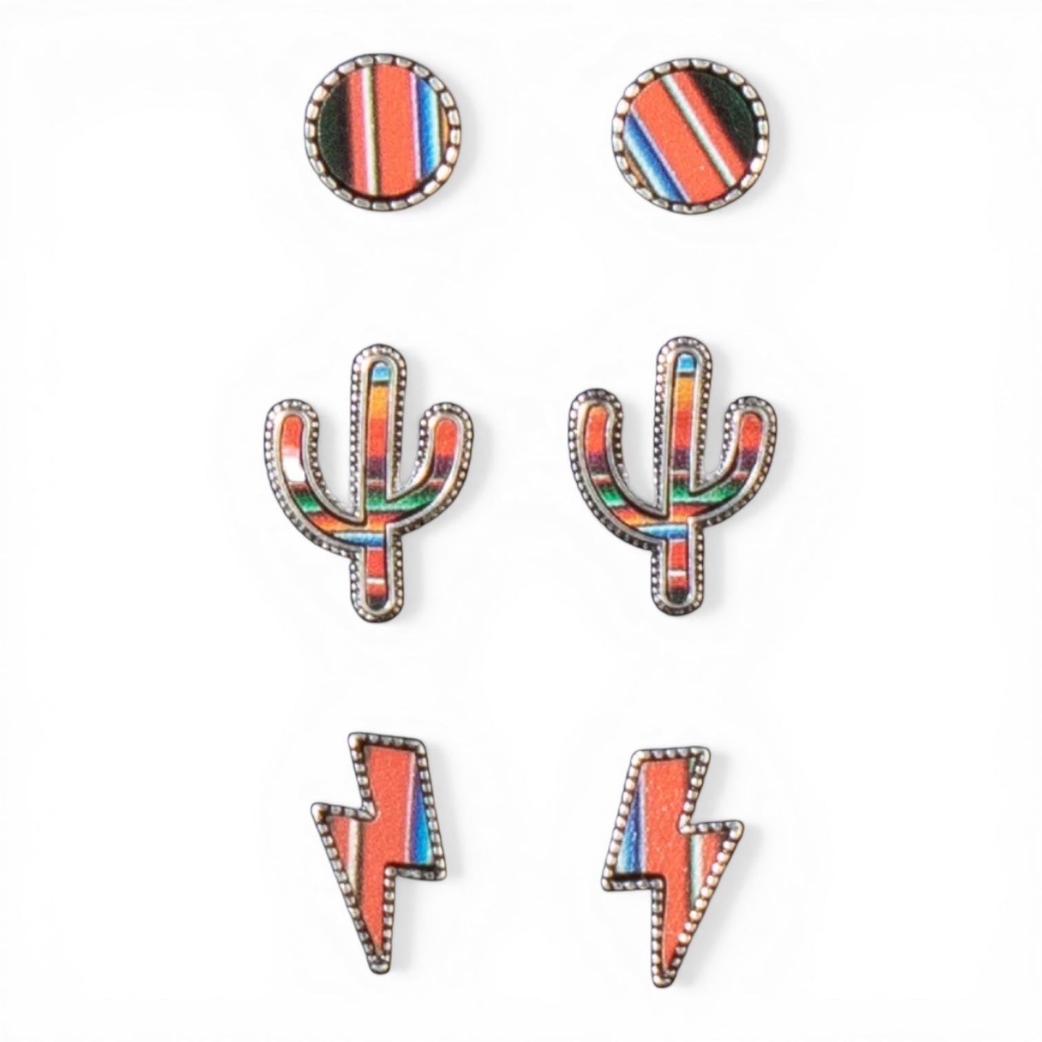 SILVER STRIKE LADIES EARRINGS SET OF 3 SERAPE