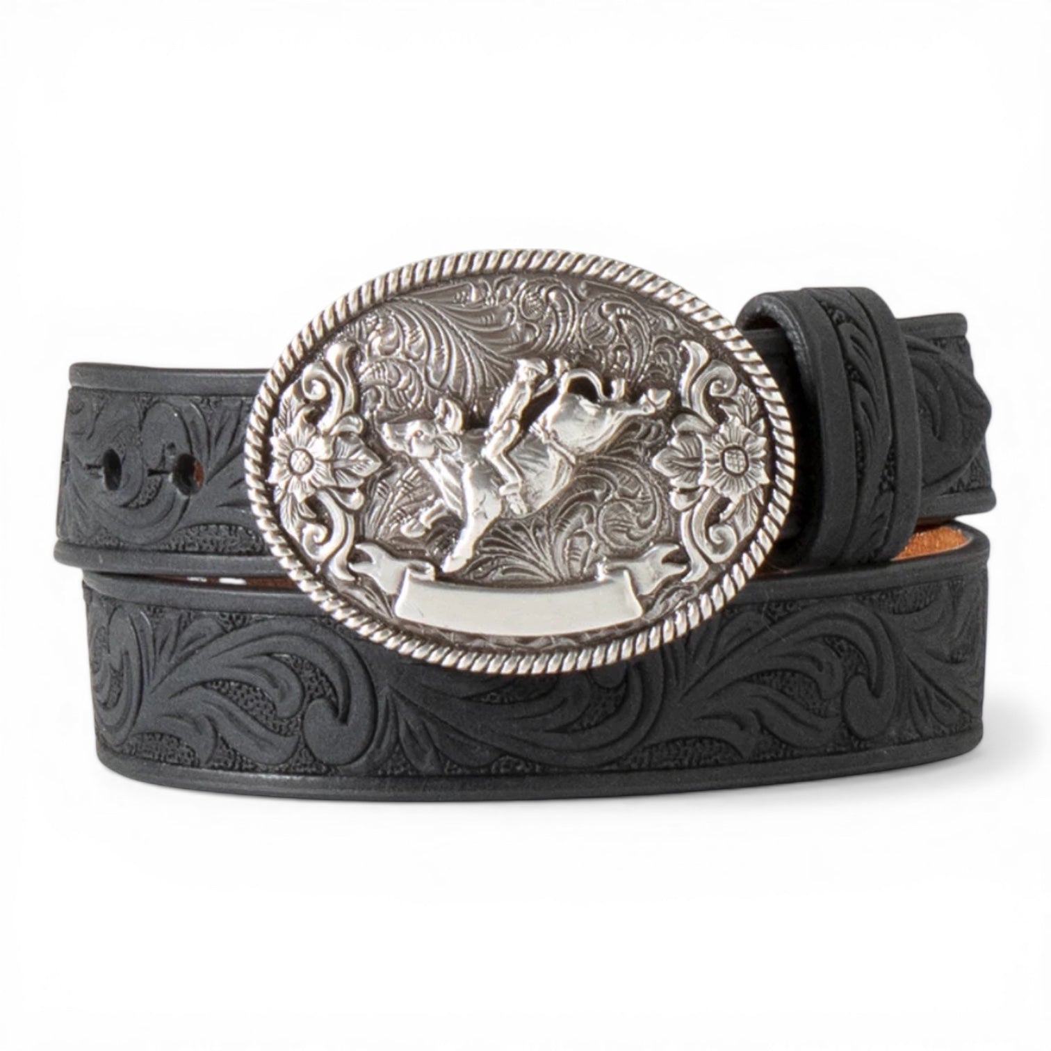 NOCONA INFANT BELT 3/4" SCROLLING EMBOSSED BLACK