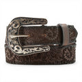 ARIAT GIRLS BELT 1 1 /4" LASER CUT PAISLEY BROWN