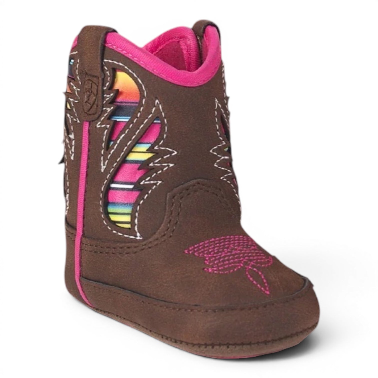 ARIAT FLORA STYLE LIL’ STOMPERS INFANT BOOTS BROWN