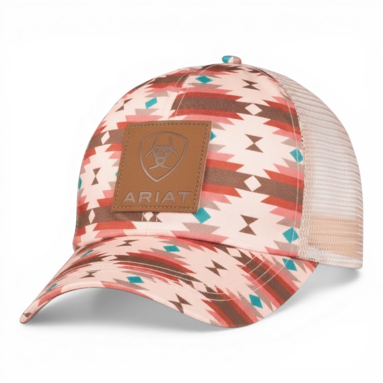 ARIAT GIRLS PONYFLO CAP AZTEC PRINT LOGO PINK