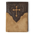 NOCONA TRIFOLD WALLET CROSS EMBOSSED TAN