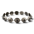 3D CHAIN HATBAND 1" CONCHO STONE BLACK