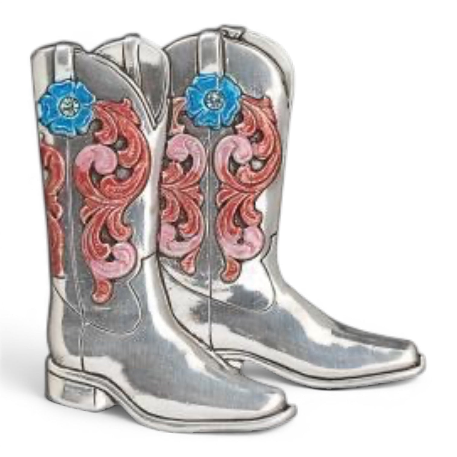 BLAZIN ROXX LADIES BUCKLE COWGIRL BOOTS SILVER