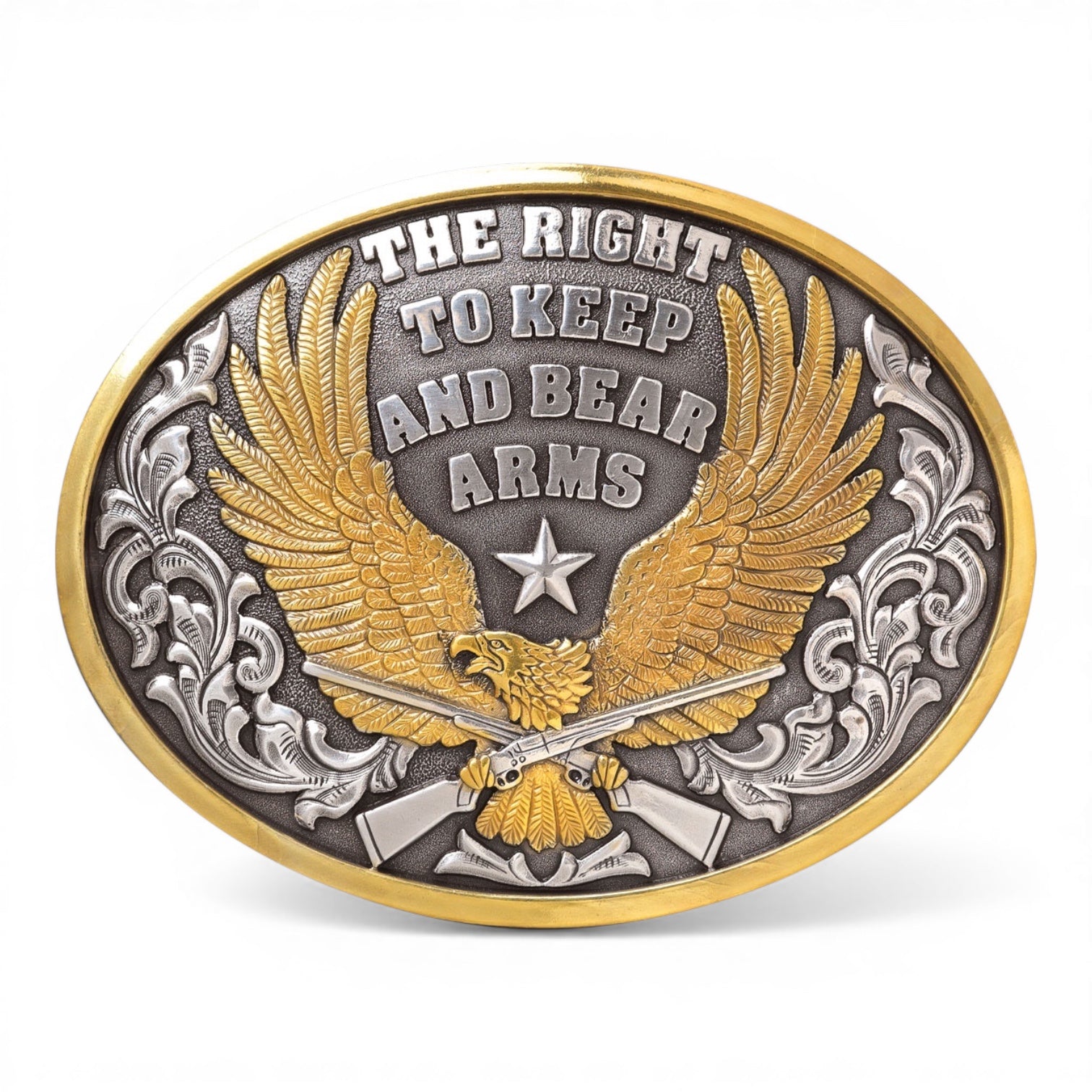NOCONA MENS OVAL BEAR ARMS BUCKLE