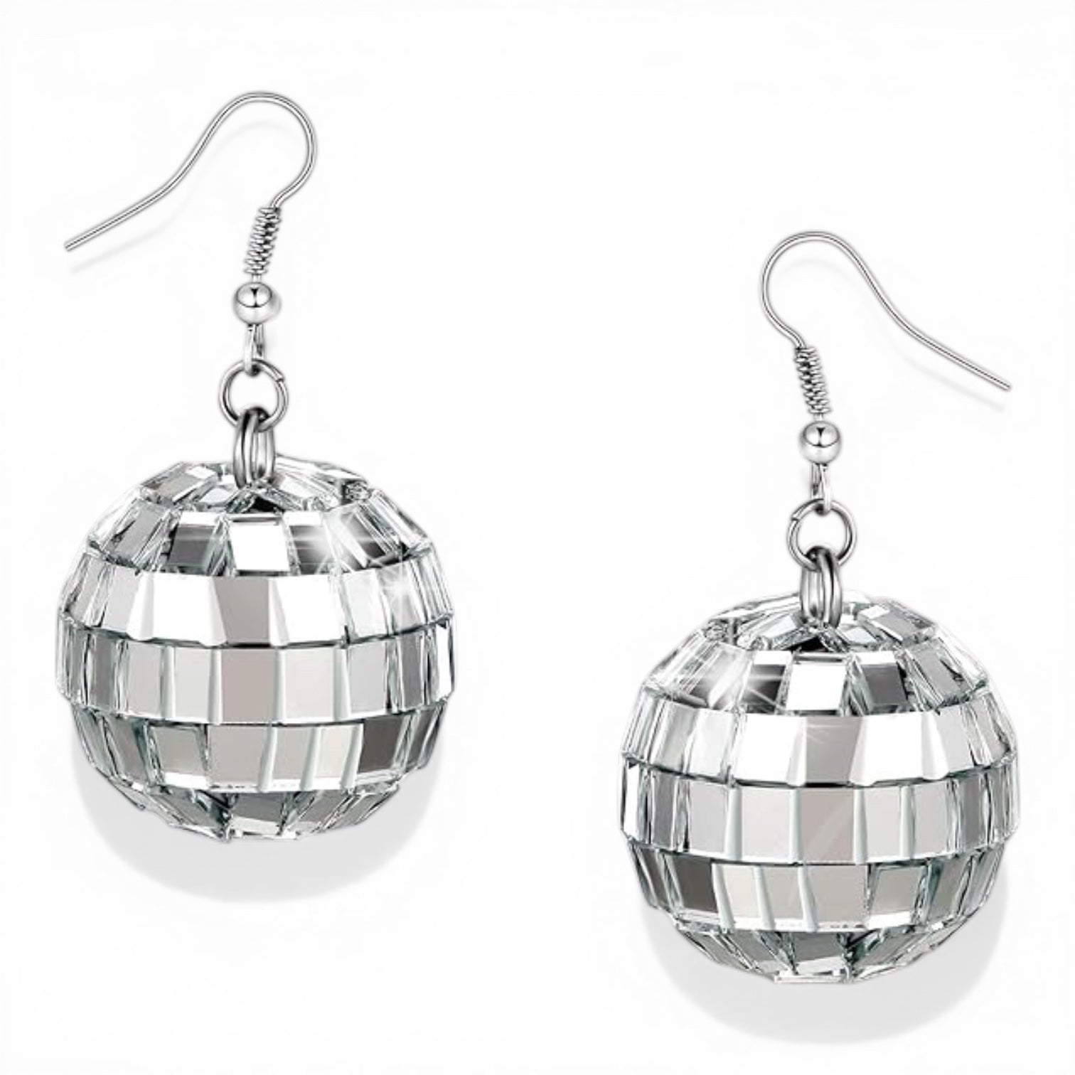 BLAZIN ROXX LADIES EARRINGS DISCO BALLS SILVER