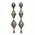BLAZIN ROXX EARRINGS 3 TIER BLUE STONE