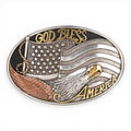NOCONA MEN'S OVAL AMERICAN EAGLE & FLAG BELT BUCKLE