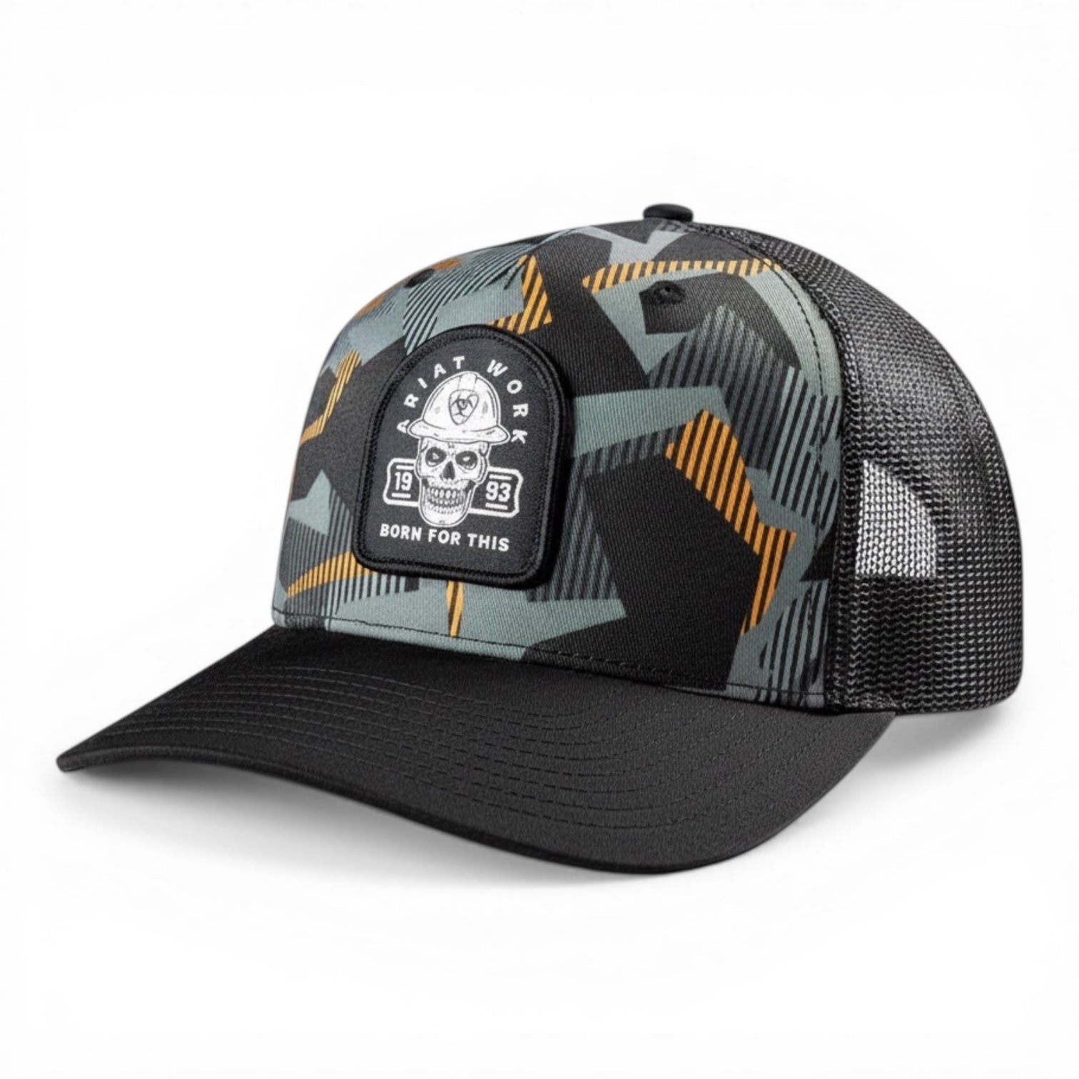 ARIAT WORK MENS RICHARDSON 112 CAP SNAP BACK SKULL BLACK