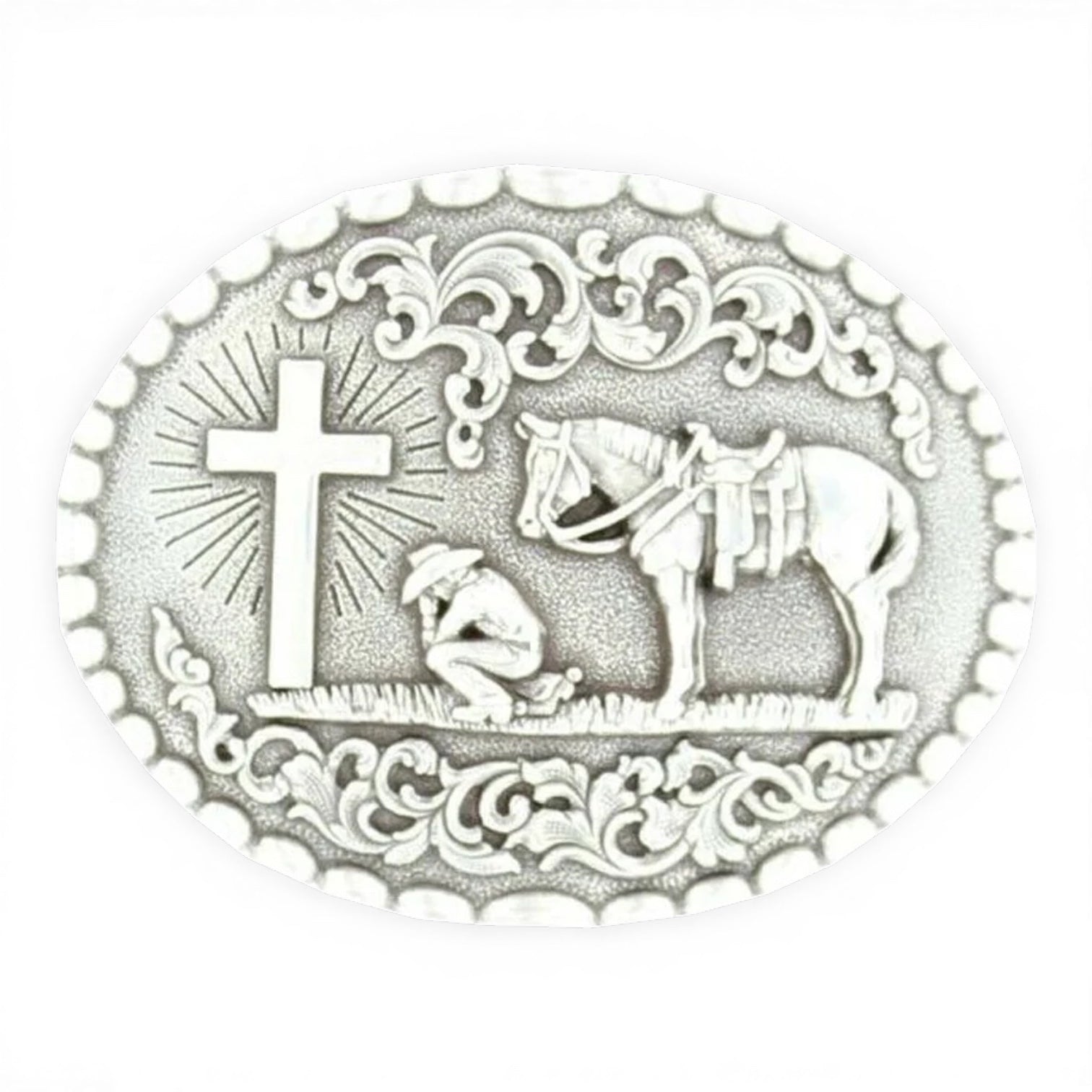 NOCONA MENS OVAL COWBOY PRAYER BUCKLE