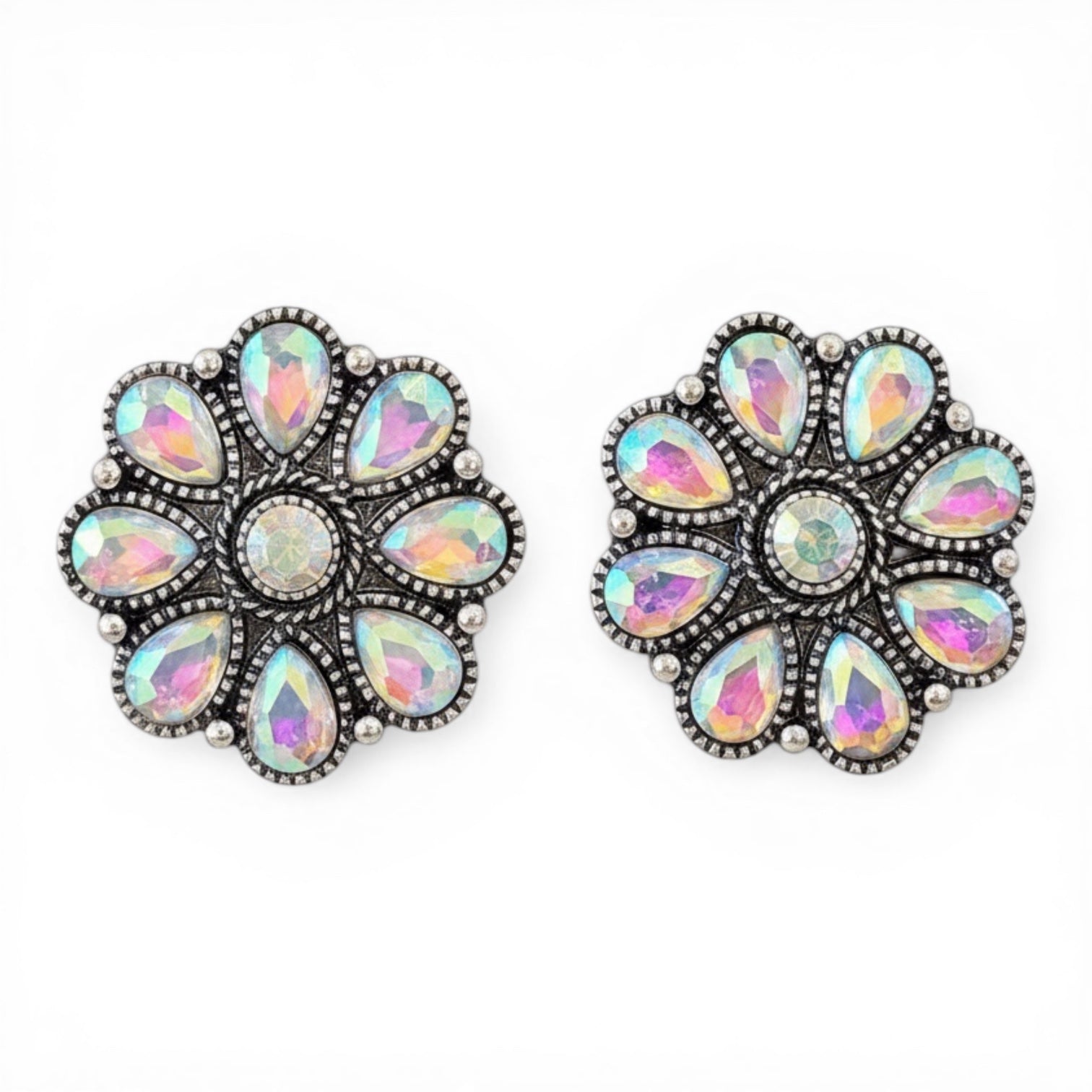 BLAZIN ROXX LADIES EARRINGS STONE FLOWERS MULTICOLOR