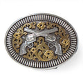 NOCONA MENS OVAL FLORAL REVOLVERS BUCKLE