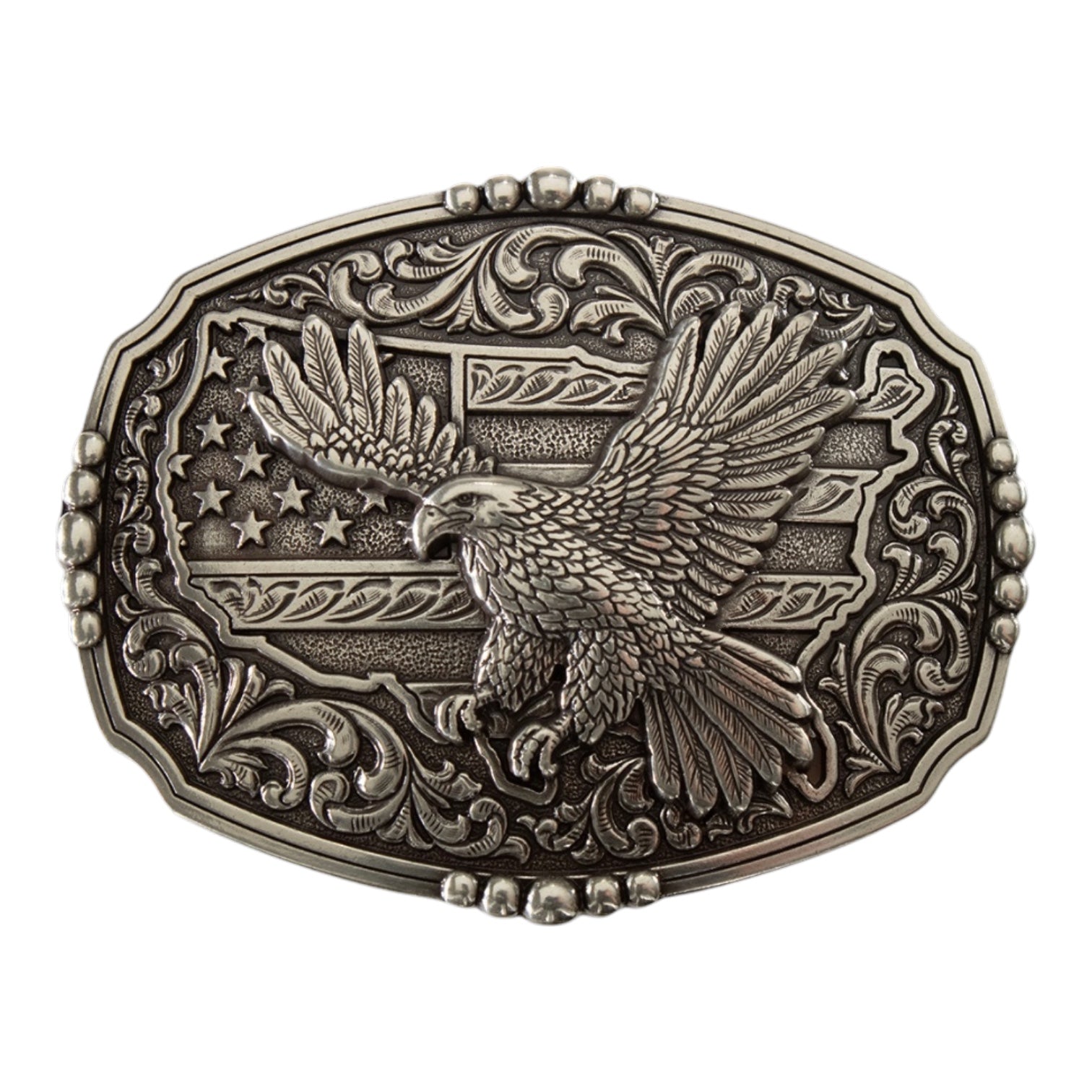 NOCONA MENS RECTANGLE BUCKLE AMERICAN FLAG EAGLE