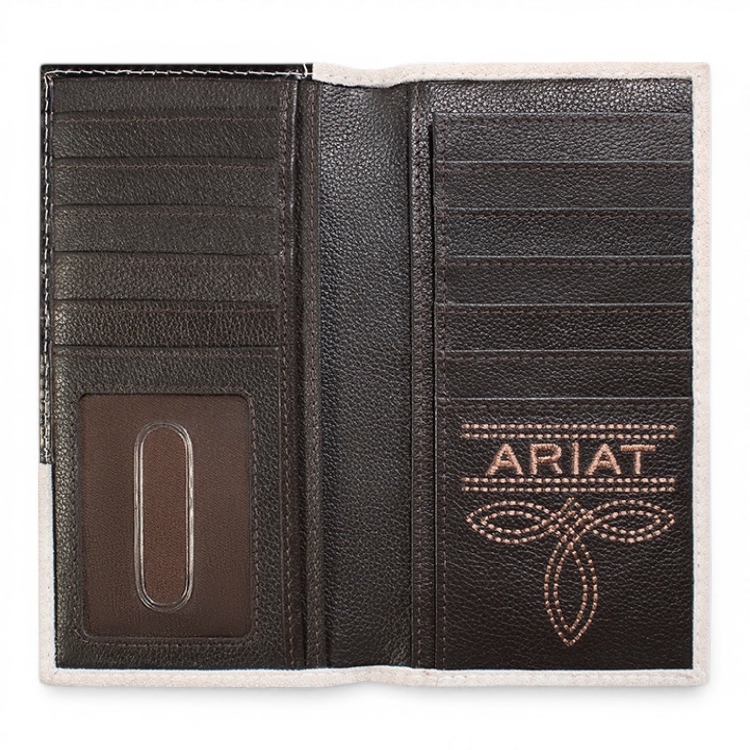 ARIAT RODEO WALLET ROUGHOUT FLORAL OVERLAY GREY