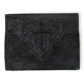 NOCONA BIFOLD ROUGH-OUT CROSS BK