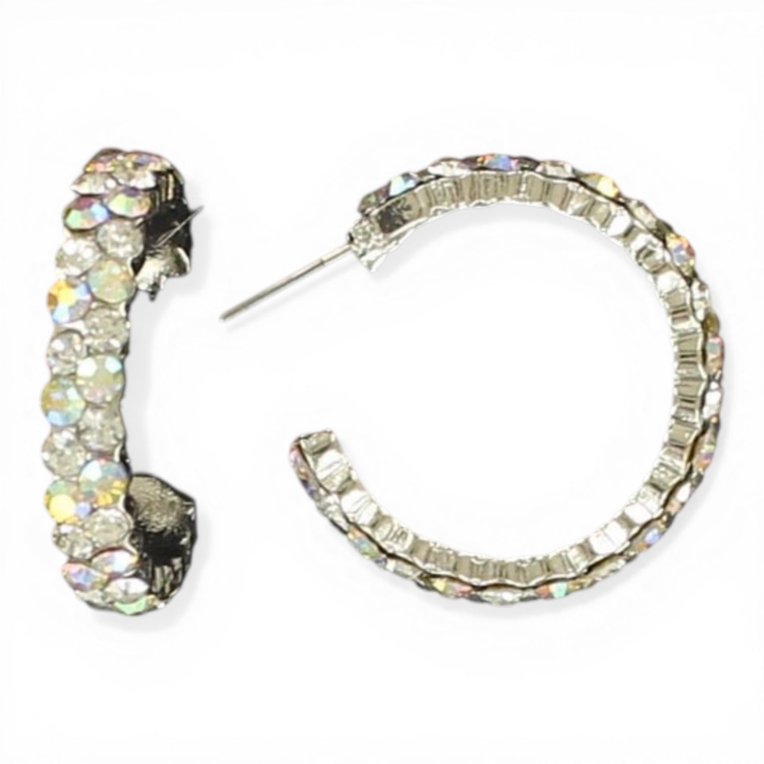 BLAZIN ROXX RHINESTONE HOOP EARRINGS