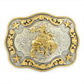 NOCONA MENS ANT SILVER/ANT GOLD BUCKLE