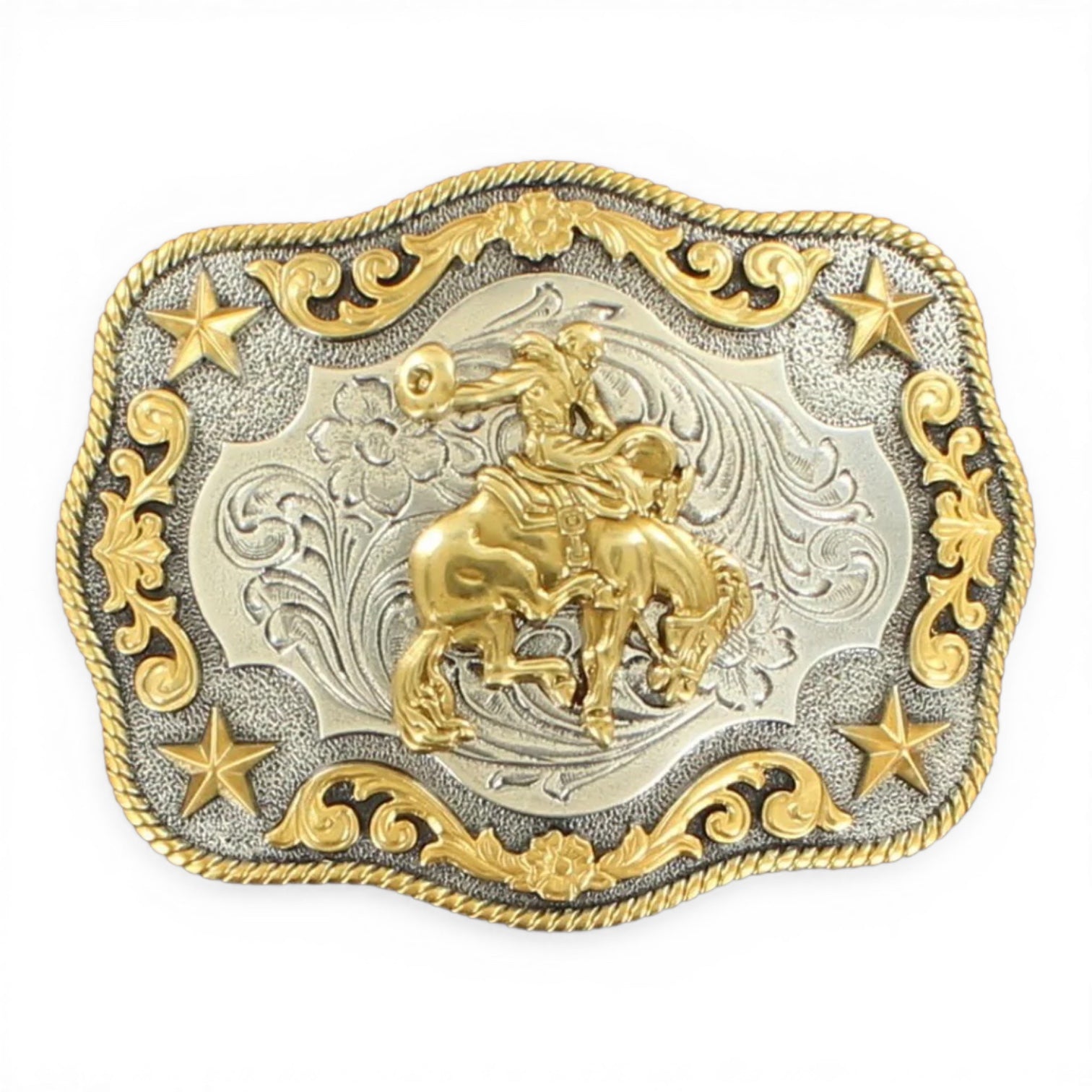 NOCONA MENS ANT SILVER/ANT GOLD BUCKLE
