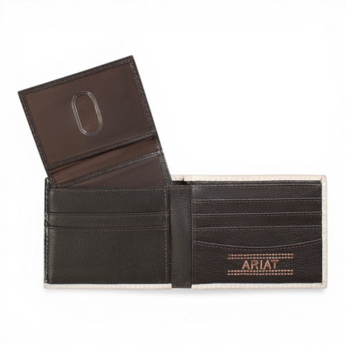 ARIAT BIFOLD PASS CASE ROUGHOUT OVERLAY GREY