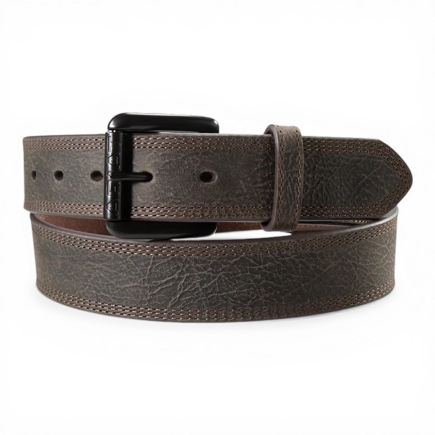 ARIAT MENS WORK BELT 1 1/2" TRIPLE STITCH DARK BROWN