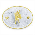 Nocona Men's Shinny Star Bull Belt Buckle