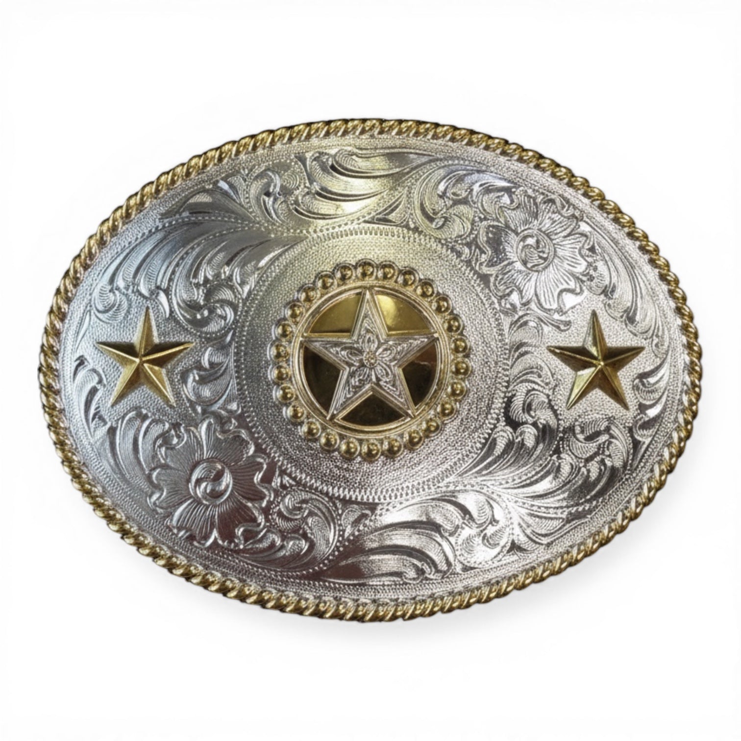 Nocona Men's Texas Star Gold and Silver Tone Belt Buckle