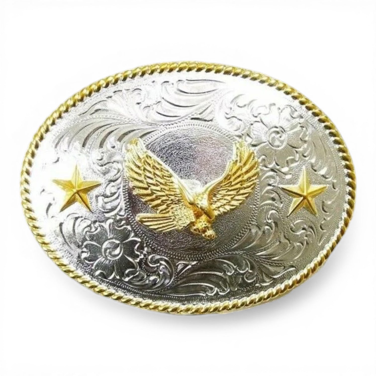 Nocona Two-Toned Soaring Eagle & Stars Belt Buckle