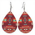EAR RINGS AZTEC PATTERN TEARDROP