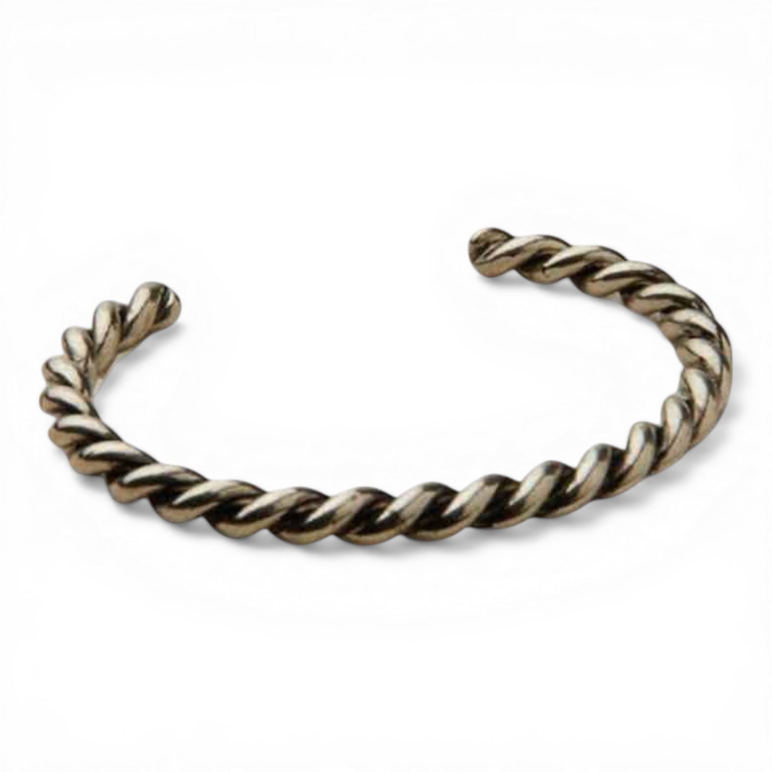 SILVER STRIKE MENS BRACELET TWISTED SILVER