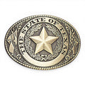 BRASS OVAL TEXAS SEAL BUCKLE