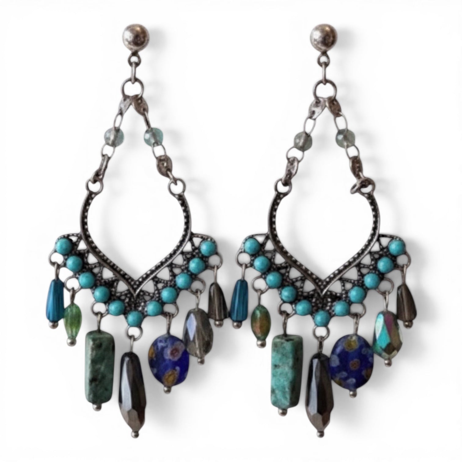 BLAZIN ROXX CHANDELIER EARRINGS MULTI COLORED