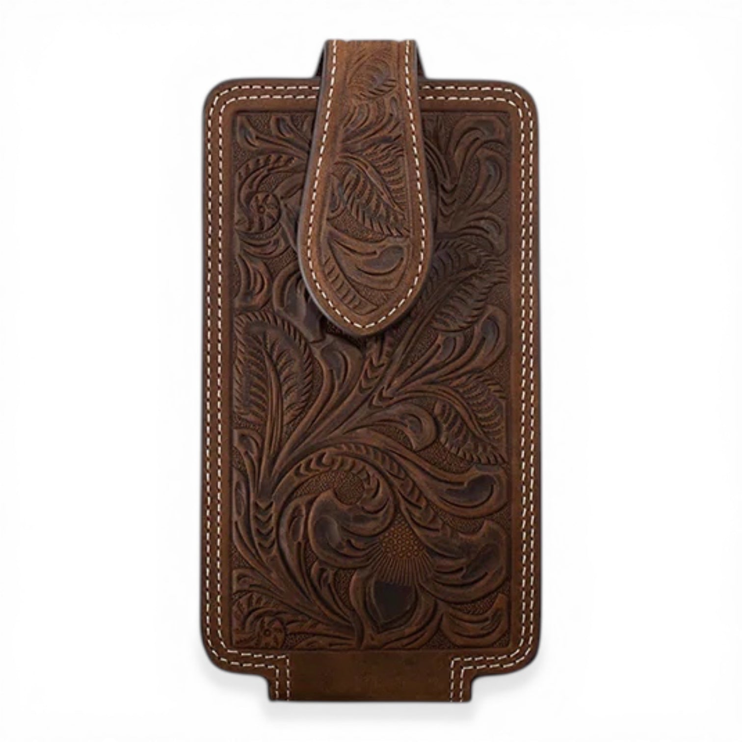 ARIAT CELL PHONE CASE SCROLL EMBOSSED AGED BARK