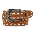 NOCONA GIRLS BELT 1 1/4 ROUGHOUT BOOT STITCH RUST