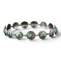 3D CHAIN HATBAND 1" CONCHO STONE TURQUOISE