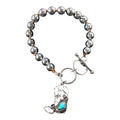 SILVER STRIKE BRACELET COWBOY BOOT BRACELET TURQUOISE