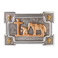 NOCONA MENS BUCKLE RECTANGLE SMOOTH EDGE PRAYING COWBOY