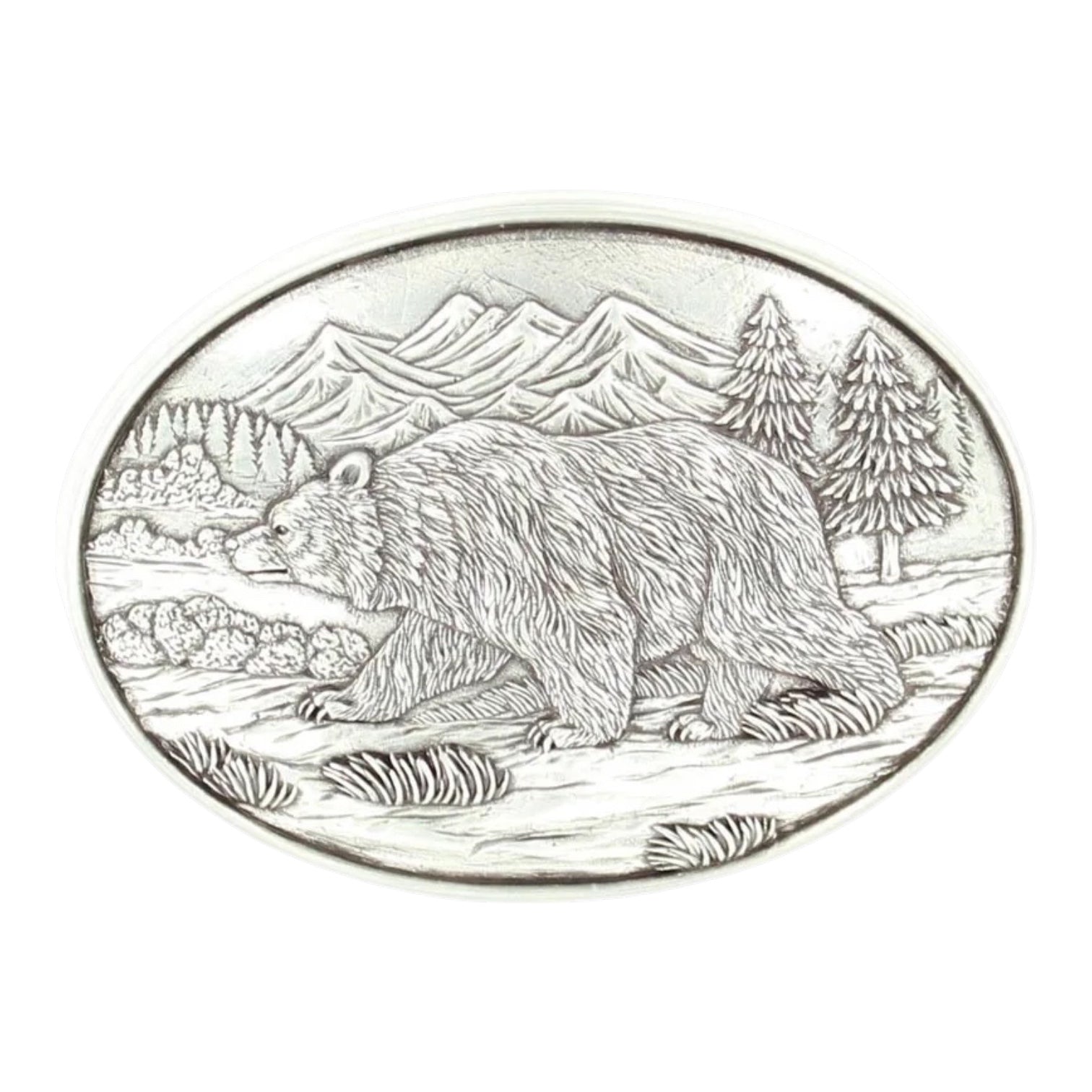 NOCONA MENS OVAL GRIZZLY BUCKLE