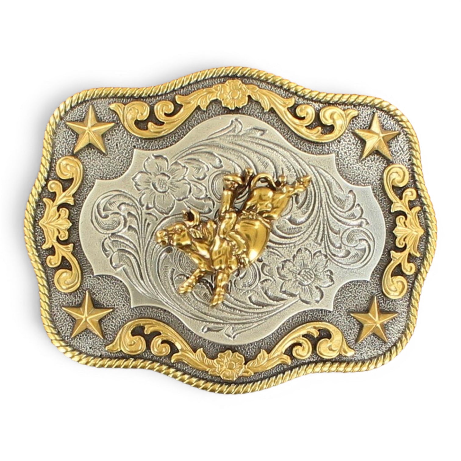 NOCONA MENS ANT SILVER/ANT GOLD BUCKLE
