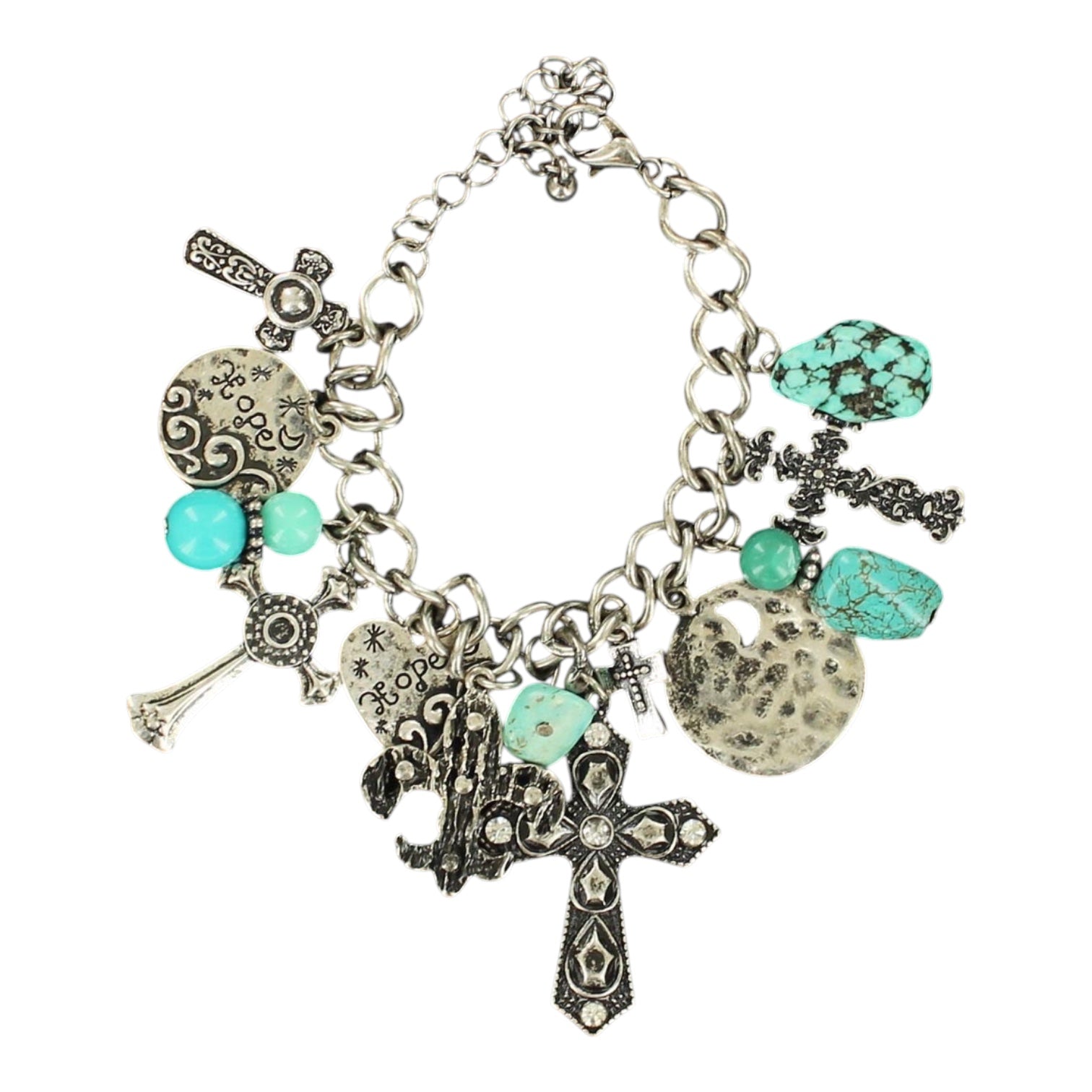 BLAZIN ROXX CHARM BRACELET TURQUOISE INSPIRATIONAL