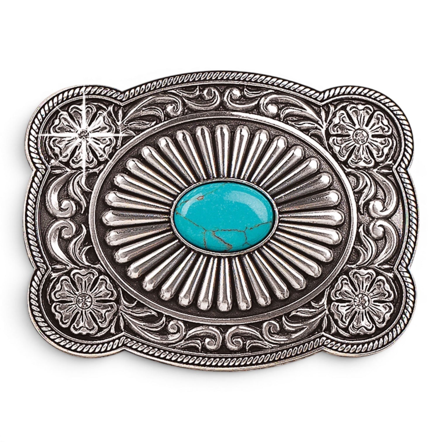 BLAZIN ROXX TURQUOISE STONE FANNED BUCKLE