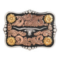 NOCONA MENS RECTANGLE BUCKLE LONGHORN