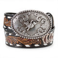 NOCONA BOYS BELT 1 1/4" ACES WHITE BUCK LACE BLACK