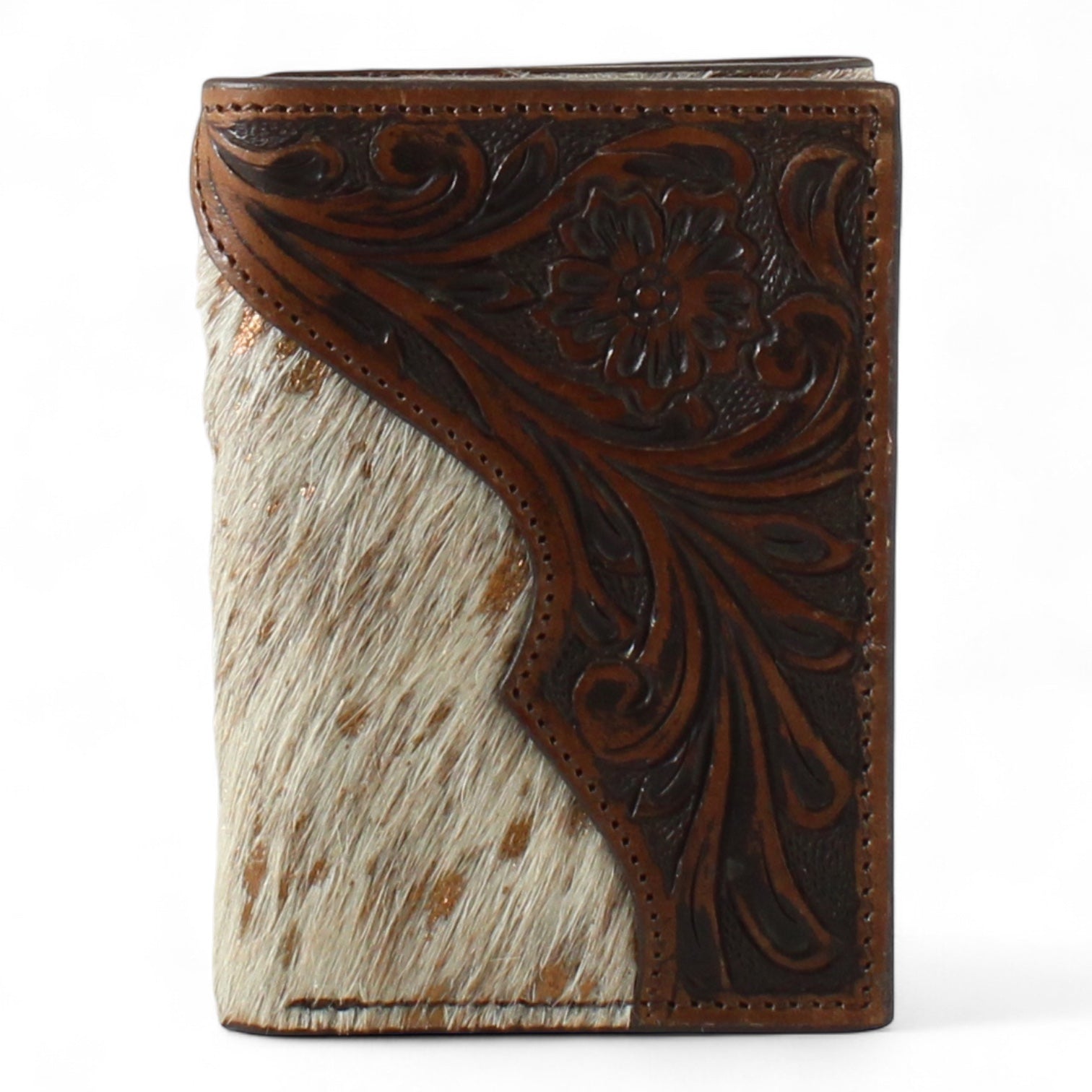 NOCONA TRIFOLD TOOLED CALF HAIR BR