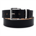 Kids' Classic Black Leather Belt with Silver Buckle