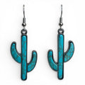 WESTERN TURQUOISE CACTUS DROP EARRINGS