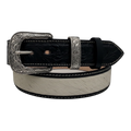 Women's Cowhide Hair-On Leather Belt with Silver Buckle